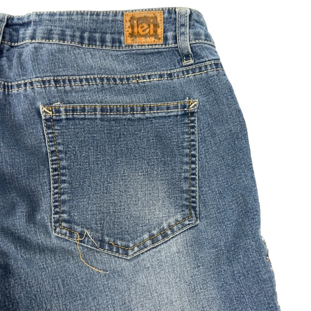 LEI Emma Jegging Jeans Womens Size 13 Reg Blue Skinny‎ Stretch Denim Side Jewels